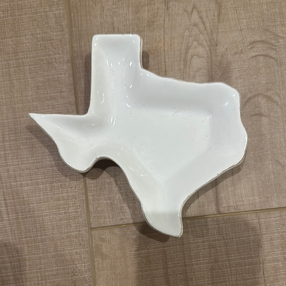 White Texas Shaped Ceramic Dish